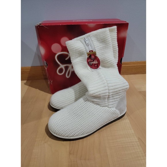 SO Size 9M Ivory Knit Booties Wear 2 Ways - Picture 2 of 5